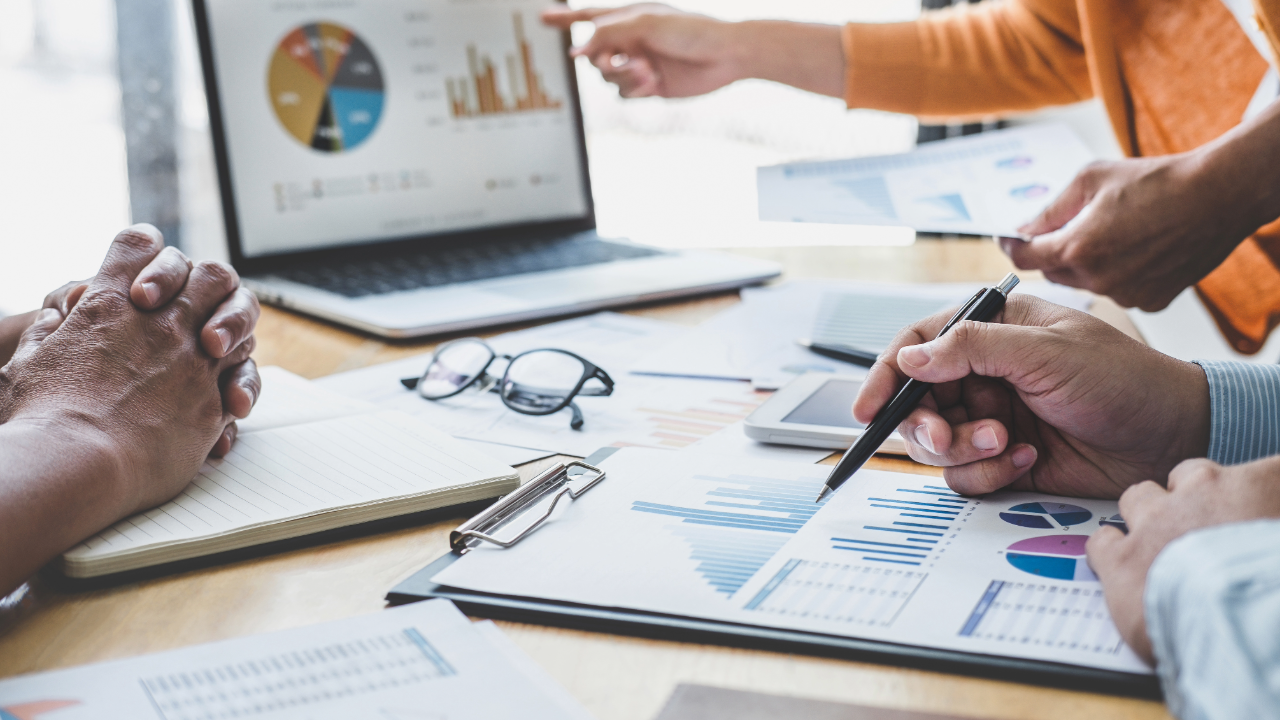 Management Review charts and graphs for a presentation for an ISO Certification program