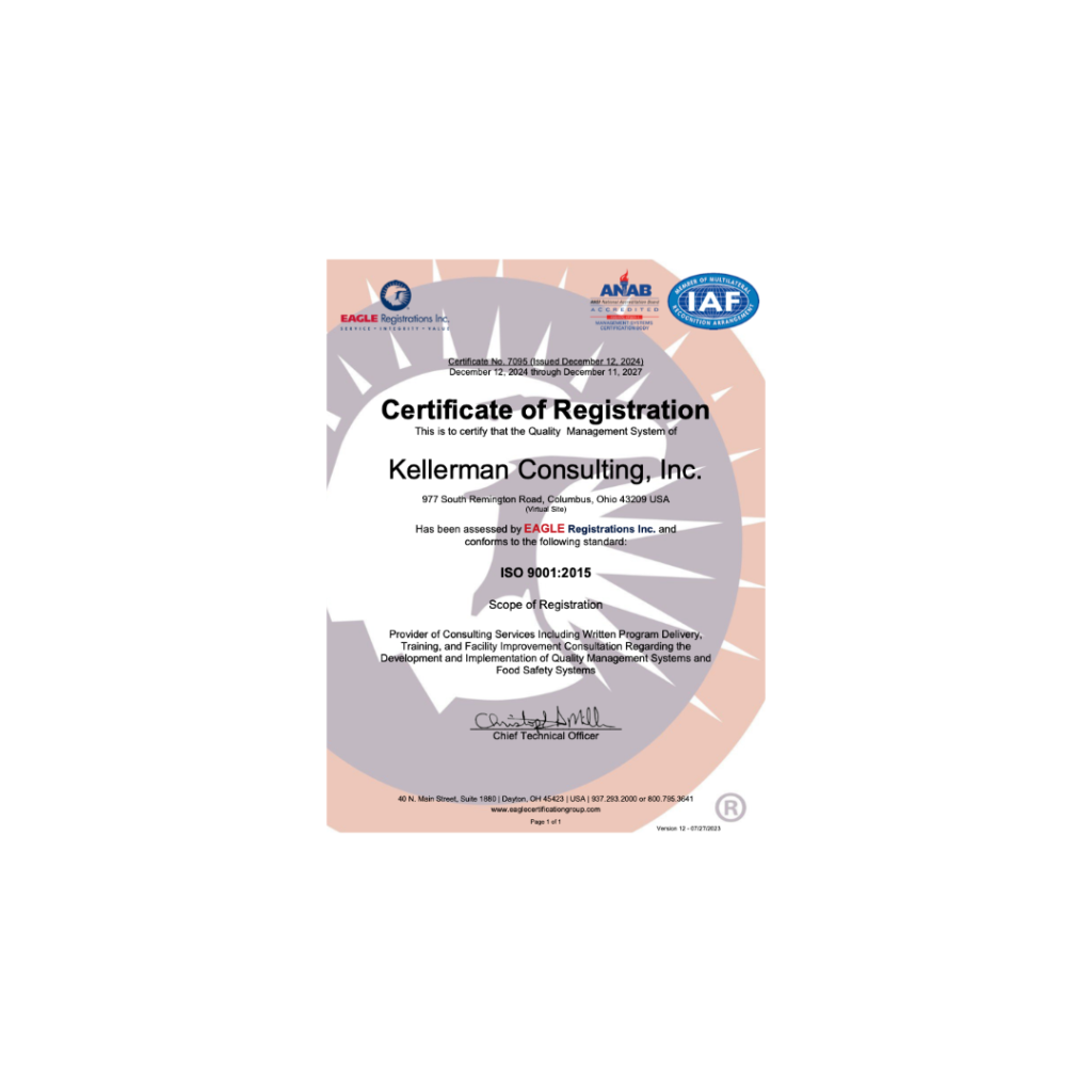 Kellerman Consulting Achieves ISO 9001:2015 certification.